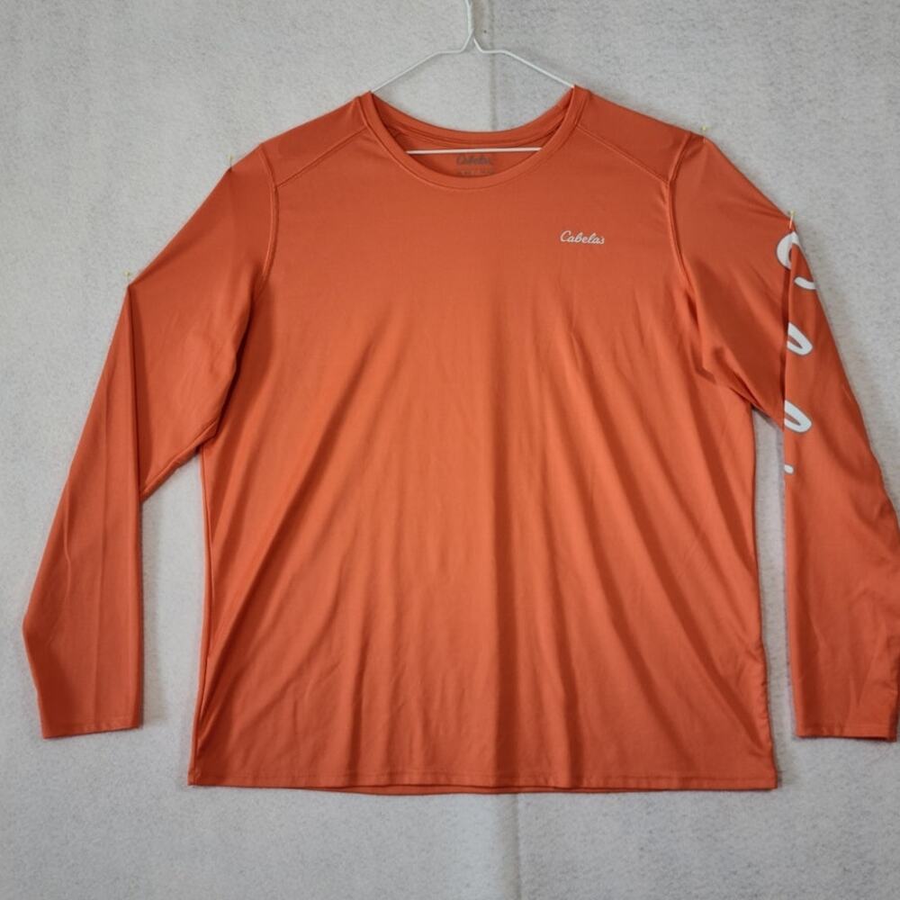 Cabela's Long Sleeve T-Shirt, Orange Men Size XL, EUC